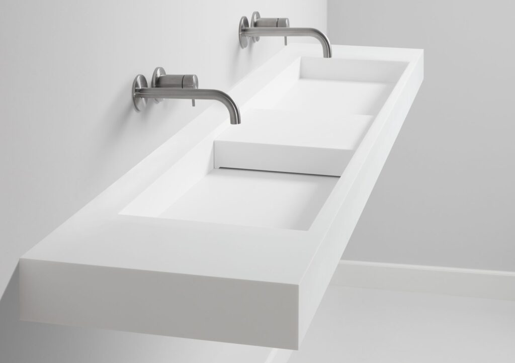 Cadzand dubbele wasbak van solid surface