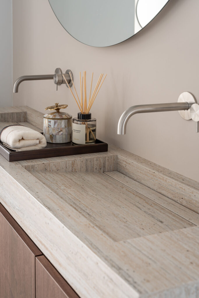 Ameland solid surface wastafel met dubbele wasbak