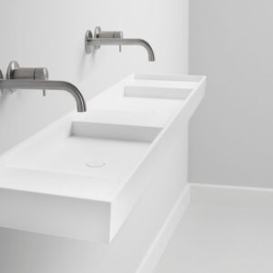 Wastafel Sluis met dubbele solid surface wasbak