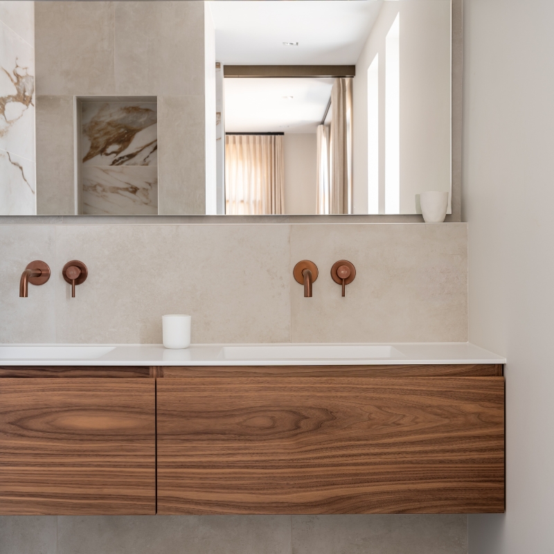 De koog luxe notenhout wastafelblad op maat