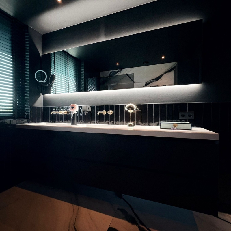 Badkamermeubel 180cm 15 Zwarte badkamermeubel van 180cm